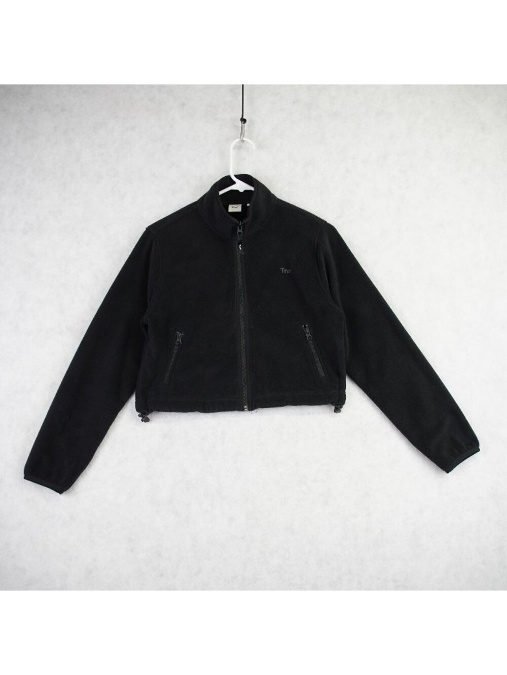 Aritzia Tna Womens Sno Polar Black Fleece Full-Zip Jacket Sz XS Black Cropped